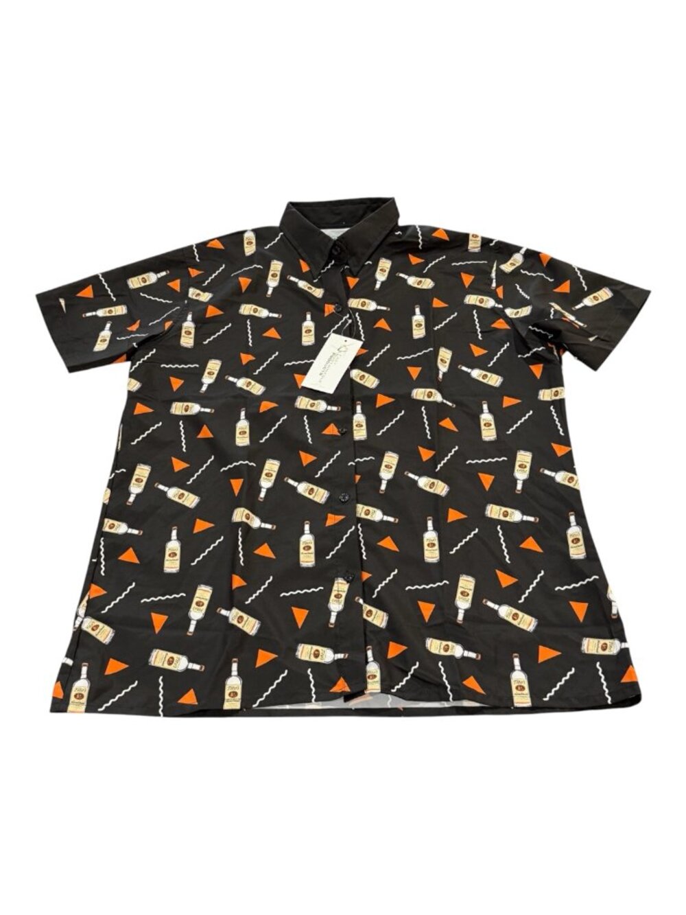 NEW F.S.P. Tito’s Handmade Vodka Button Front Shirt Women’s L Black Graphic